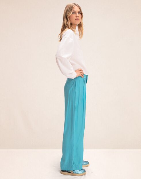 Pantalon Oscar bleu turquoise