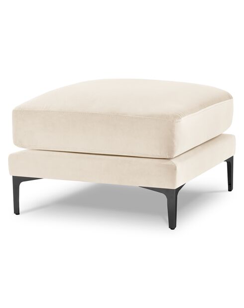 Pouf Velours Venus beige clair - 65x65x47 cm