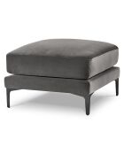 Pouf Velours Venus gris - 65x65x47 cm