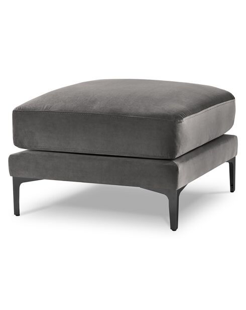 Pouf Velours Venus gris - 65x65x47 cm