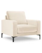Fauteuil Velours Venus beige clair - 92x92x90 cm