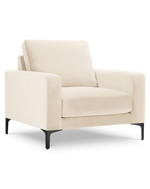 Fauteuil Velours Venus beige clair - 92x92x90 cm