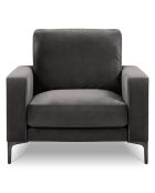 Fauteuil Velours Venus gris - 92x92x90 cm