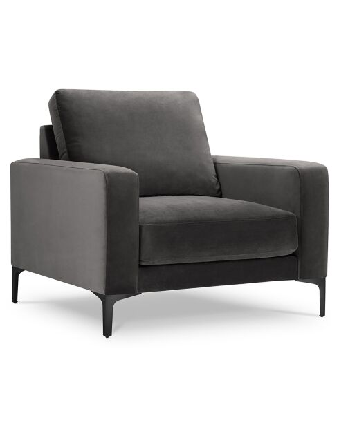 Fauteuil Velours Venus gris - 92x92x90 cm