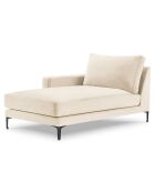Méridienne Velours Gauche Venus beige clair - 160x104x90 cm