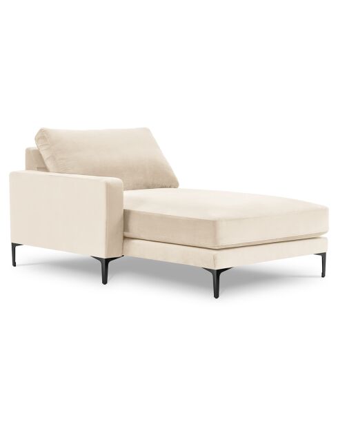 Méridienne Velours Gauche Venus beige clair - 160x104x90 cm