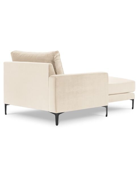 Méridienne Velours Gauche Venus beige clair - 160x104x90 cm