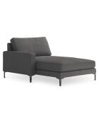 Chaise Longue Gauche Venus gris foncé - 160x104x90 cm