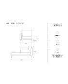 Chaise Longue Gauche Venus gris foncé - 160x104x90 cm