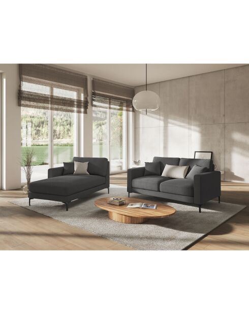 Chaise Longue Gauche Venus gris foncé - 160x104x90 cm