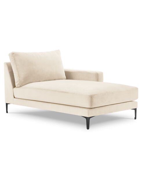Méridienne Velours Droite Venus beige clair - 160x104x90 cm