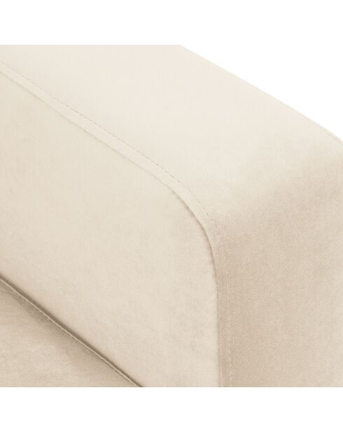 Méridienne Velours Droite Venus beige clair - 160x104x90 cm