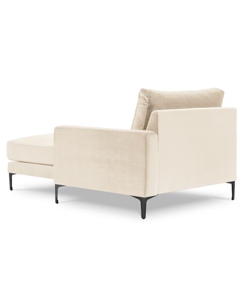 Méridienne Velours Droite Venus beige clair - 160x104x90 cm