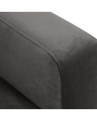 Méridienne Velours Droite Venus grise - 160x104x90 cm