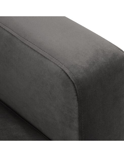 Méridienne Velours Droite Venus grise - 160x104x90 cm