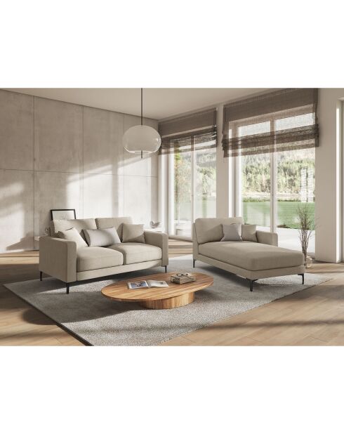 Chaise Longue Droite Venus beige - 160x104x90 cm