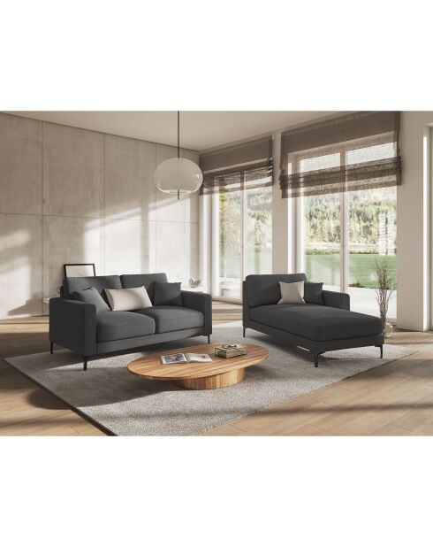 Chaise Longue Droite Venus gris foncé - 160x104x90 cm