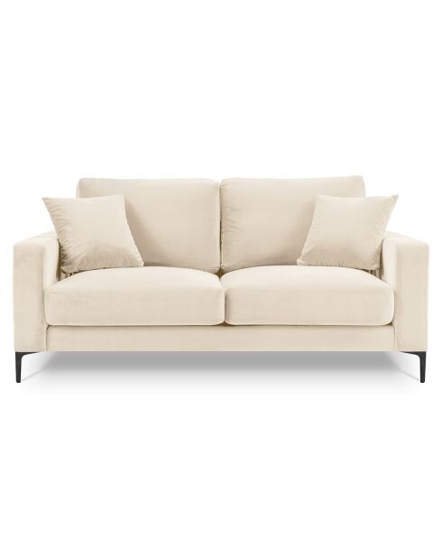 Canapé Velours Venus 2 Places beige clair - 158x92x90 cm