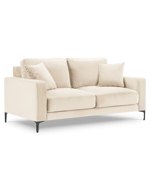 Canapé Velours Venus 2 Places beige clair - 158x92x90 cm