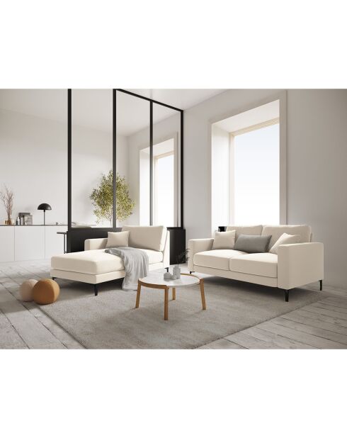 Canapé Velours Venus 2 Places beige clair - 158x92x90 cm