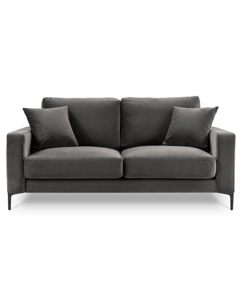 Canapé Velours Venus 2 Places gris - 158x92x90 cm