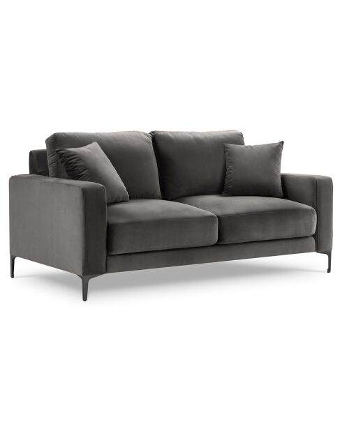Canapé Velours Venus 2 Places gris - 158x92x90 cm