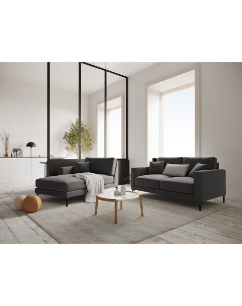 Canapé Velours Venus 2 Places gris - 158x92x90 cm