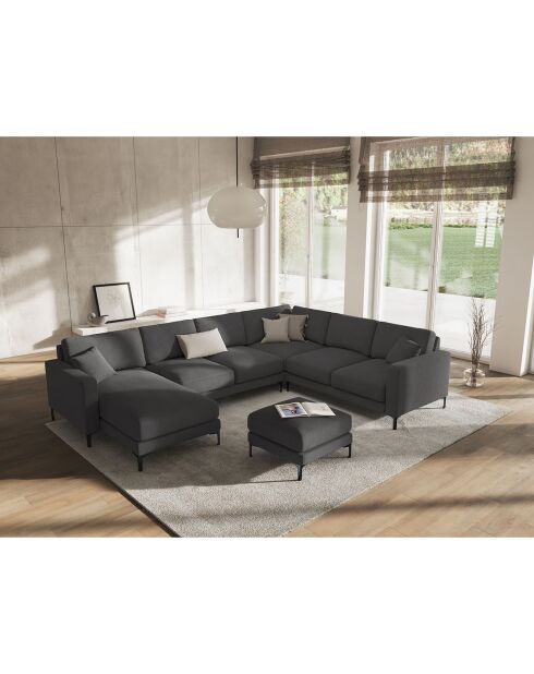 Canapé Panoramique droit Venus 6 Places gris foncé - 326x236x90 cm