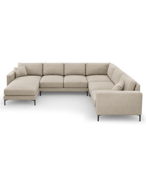 Canapé Panoramique droit Venus 6 Places beige - 326x236x90 cm