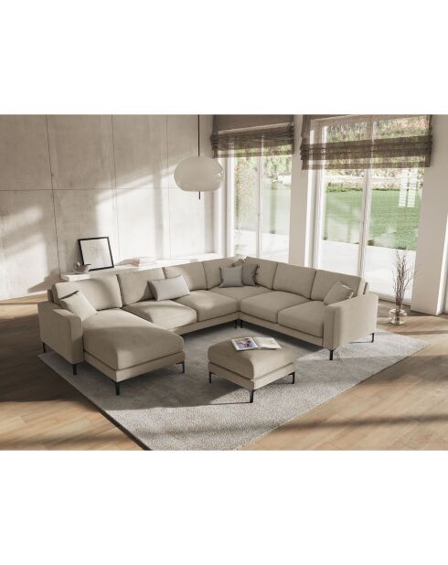 Canapé Panoramique droit Venus 6 Places beige - 326x236x90 cm