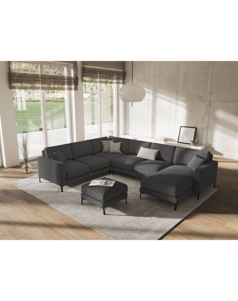 Canapé Panoramique gauche Venus 6 Places gris foncé - 326x236x90 cm