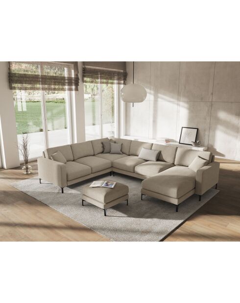 Canapé Panoramique gauche Venus 6 Places beige - 326x236x90 cm