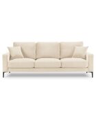 Canapé Velours Venus 3 Places beige clair - 220x92x90 cm