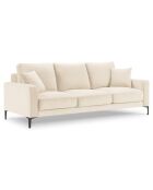 Canapé Velours Venus 3 Places beige clair - 220x92x90 cm