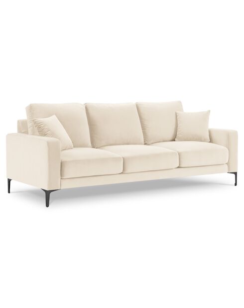 Canapé Velours Venus 3 Places beige clair - 220x92x90 cm