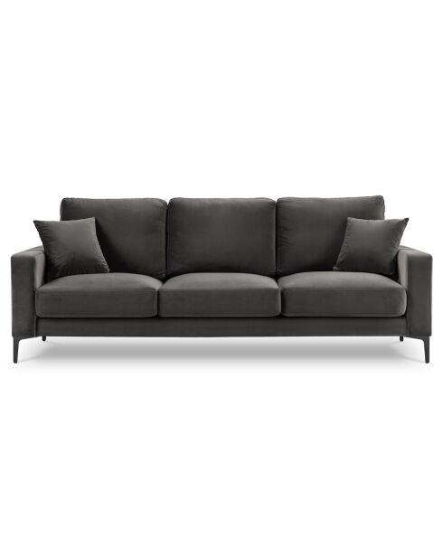 Canapé Velours Venus 3 Places gris - 220x92x90 cm