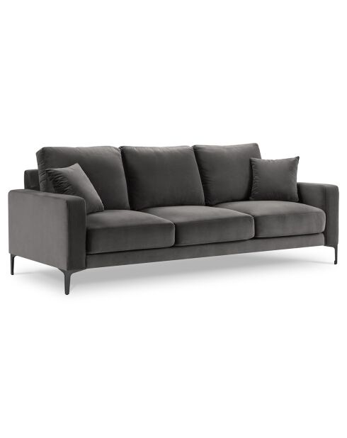 Canapé Velours Venus 3 Places gris - 220x92x90 cm
