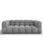Canapé Velours Aster 3 Places gris clair - 214x102x75 cm