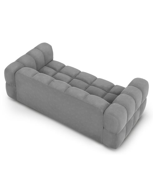 Canapé Velours Aster 3 Places gris clair - 214x102x75 cm