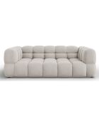 Canapé Velours Aster 3 Places ivoire - 214x102x75 cm