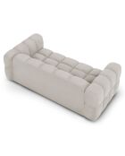 Canapé Velours Aster 3 Places ivoire - 214x102x75 cm
