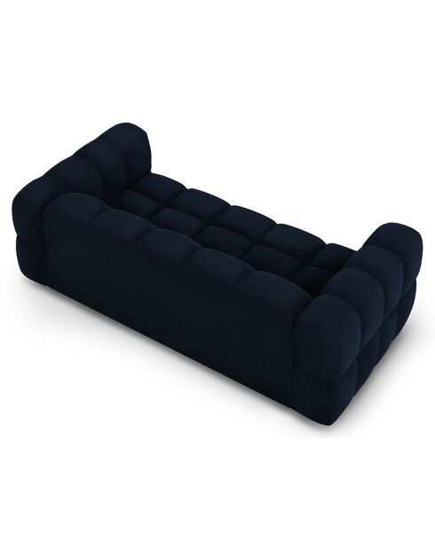 Canapé Velours Aster 3 Places bleu roi - 214x102x75 cm