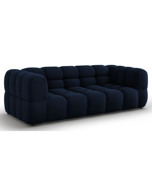 Canapé Velours Aster 3 Places bleu roi - 214x102x75 cm