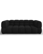 Canapé Velours Aster 3 Places noir - 214x102x75 cm
