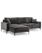 Canapé d'angle Gauche Velours Venus 4 Places gris - 248x160x90 cm