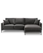 Canapé d'angle Droit Velours Venus 4 Places gris - 248x160x90 cm