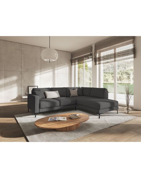 Canapé d'angle Droit Venus 4 Places gris foncé - 248x160x90 cm
