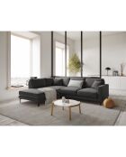 Canapé d'angle Gauche Velours Venus 5 Places gris - 254x185x90 cm