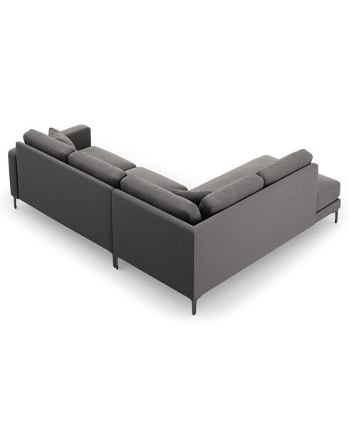 Canapé d'angle Gauche Velours Venus 5 Places gris - 254x185x90 cm