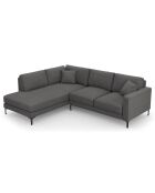 Canapé d'angle Gauche Venus 5 Places gris foncé - 254x185x90 cm